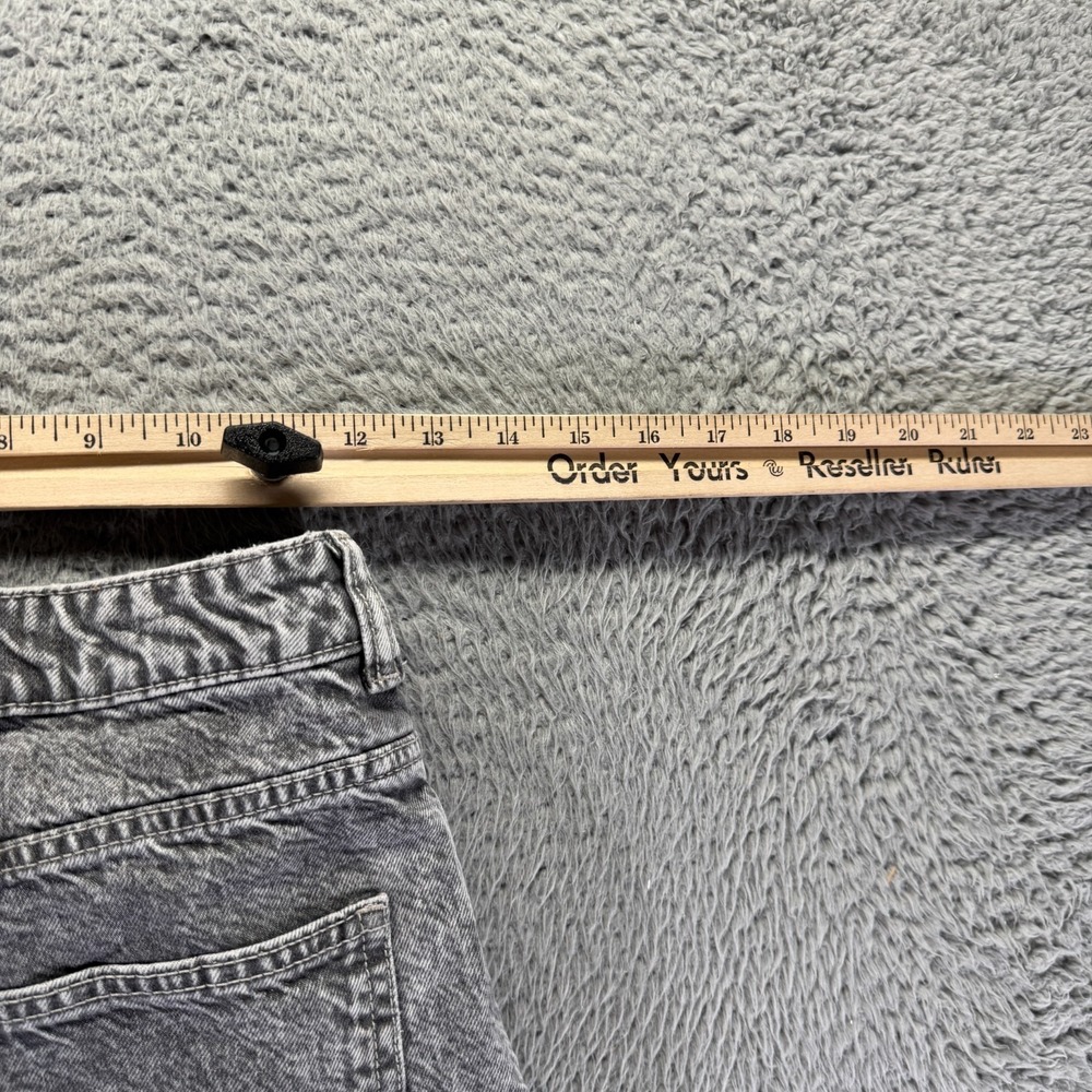 H&M Divided Jeans Women 0 Gray Cotton Denim Wide-Leg Travel Workwear Dark Wash - Picture 9 of 12